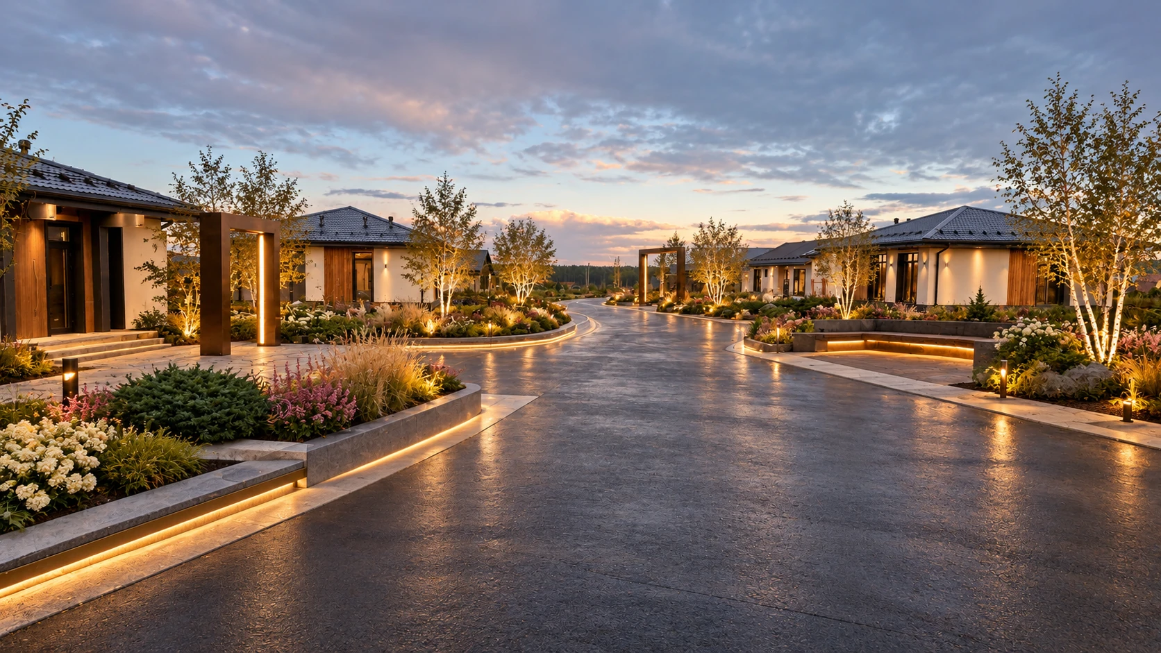 Ново-Ямской: зелёная жилая улица с посадками, местом отдыха и тёплым архитектурным светом